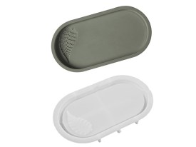 Molde silicona bandeja ovalada con hoja relieve grande 